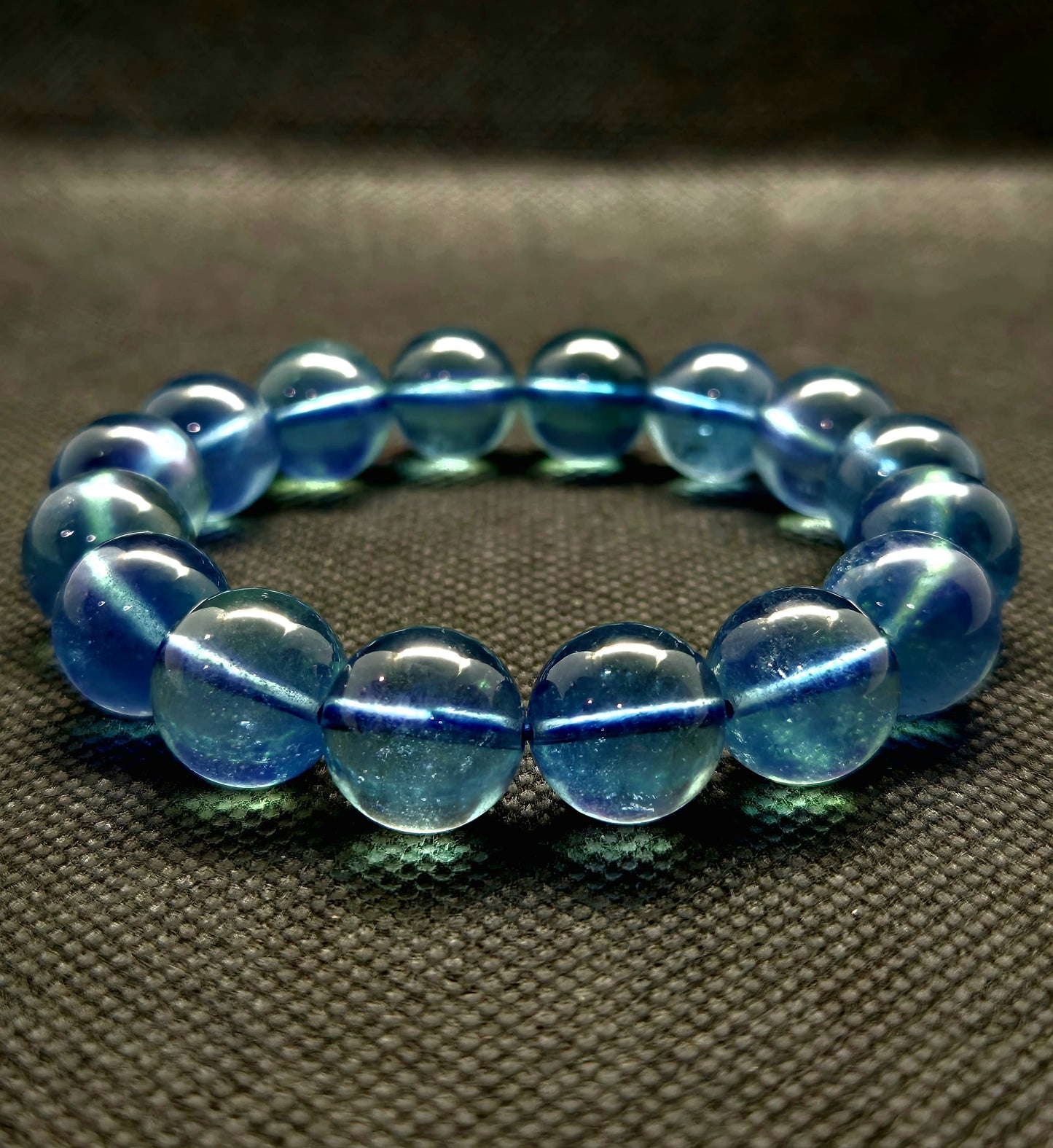Aquamarine Bracelet 13 mm Beads | Ocean Blue | Collector Grade | Extremely Rare | 48.48 g