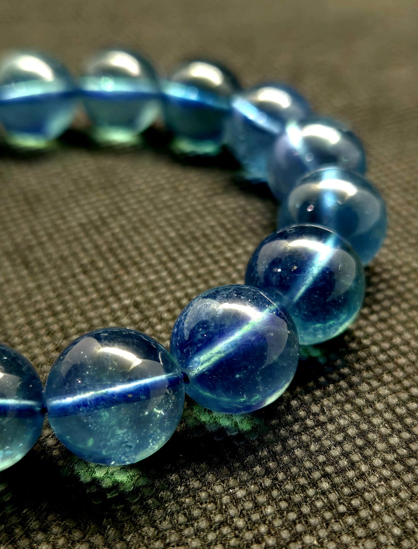 Aquamarine Bracelet 13 mm Beads | Ocean Blue | Collector Grade | Extremely Rare | 48.48 g