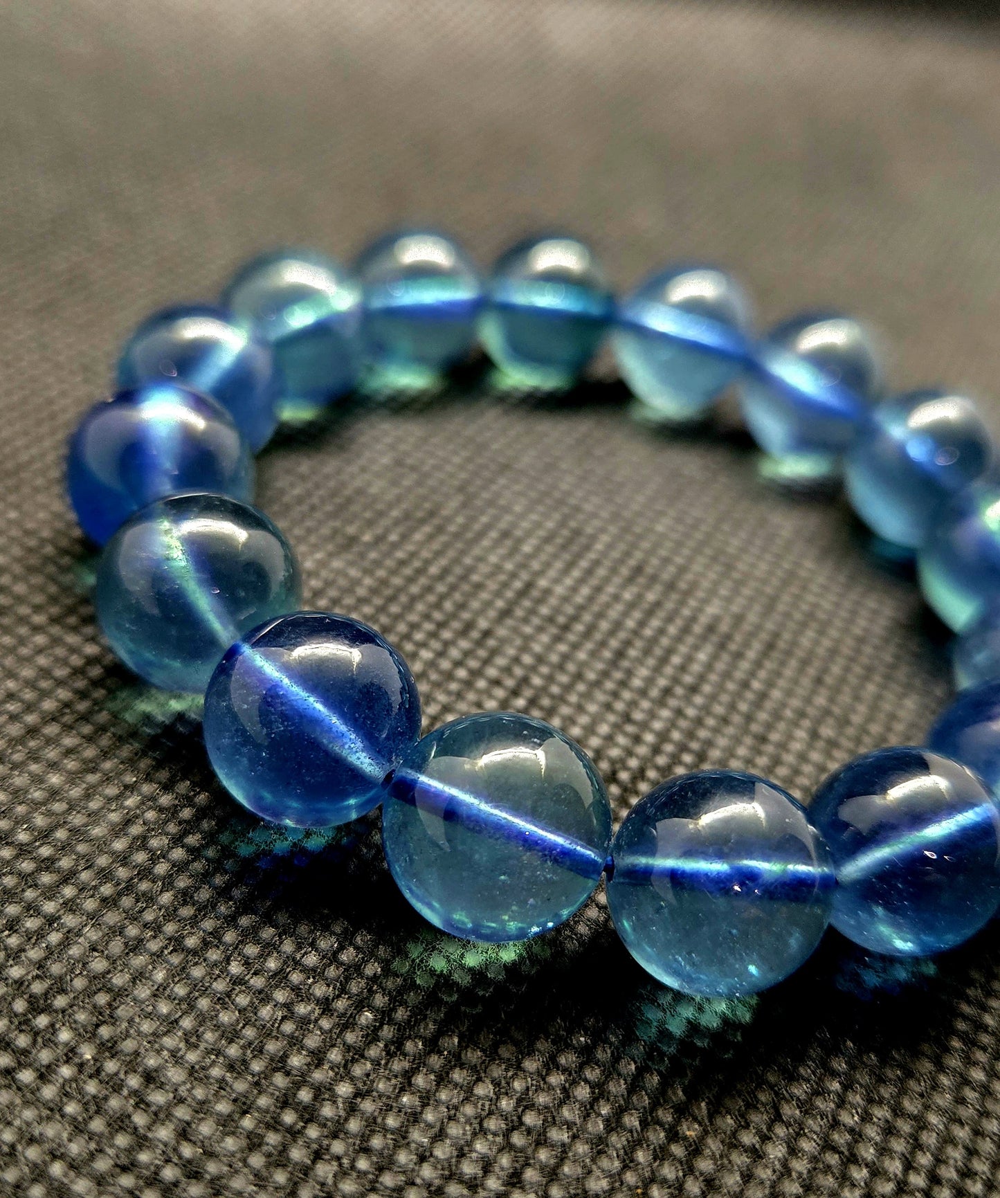 Aquamarine Bracelet 13 mm Beads | Ocean Blue | Collector Grade | Extremely Rare | 48.48 g